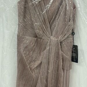 Adrianna Papell Metallic Taupe Dress